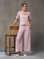 VASVI Women Cotton Solid Co-ords Set, Pink