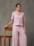 VASVI Women Cotton Solid Co-ords Set, Pink
