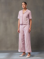 VASVI Women Cotton Solid Co-ords Set, Pink