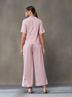 VASVI Women Cotton Solid Co-ords Set, Pink