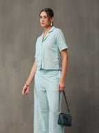 VASVI Women Cotton Solid Co-ords Set, Green