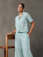 VASVI Women Cotton Solid Co-ords Set, Green