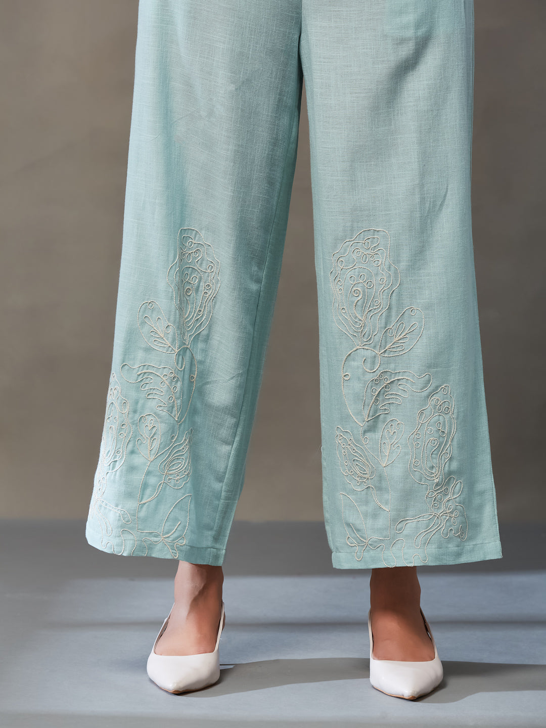 VASVI Women Cotton Solid Co-ords Set, Green