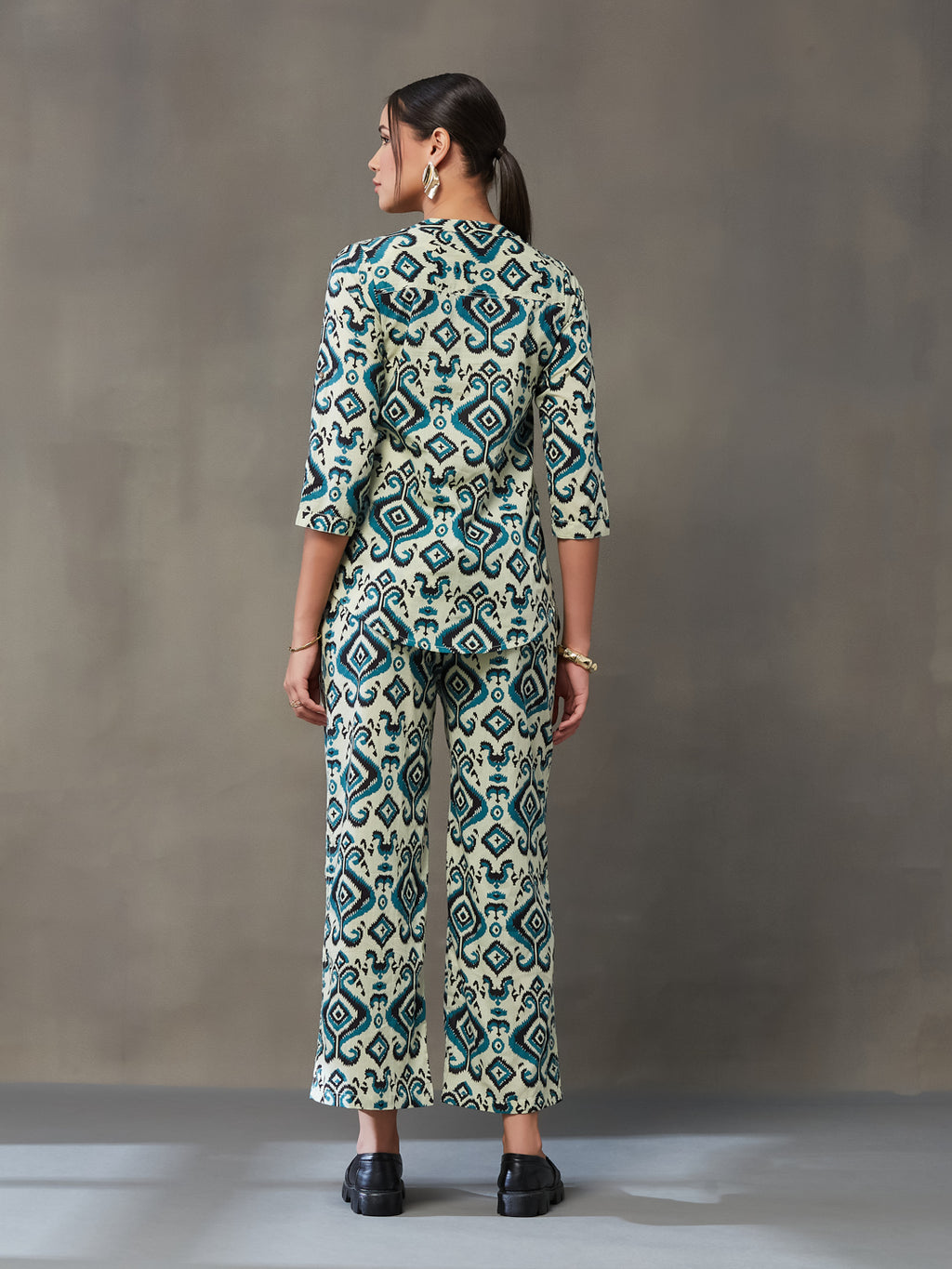 VASVI Women Cotton Prined Co-ords Set, Blue