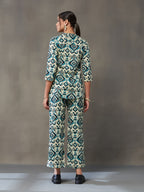 VASVI Women Cotton Prined Co-ords Set, Blue