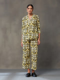 VASVI Women Cotton Printed Co-ords Set, Olive Green