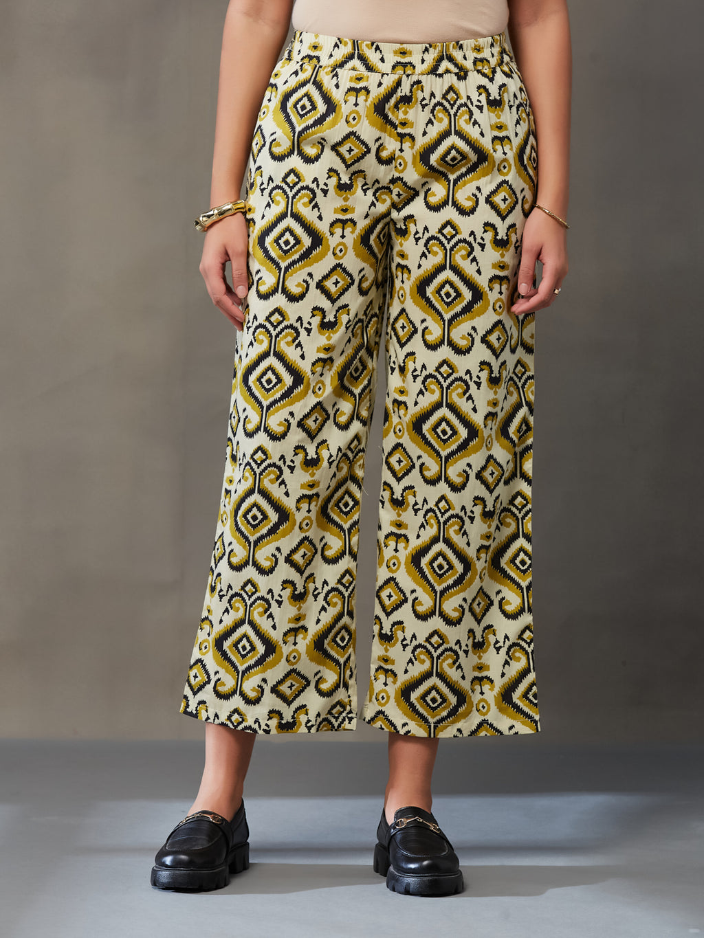 VASVI Women Cotton Printed Co-ords Set, Olive Green