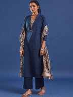 VASVI Women Pure Cotton Straight Kurta Trousers With Dupatta