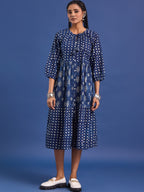 VASVI Women Printed Cotton Fit & Flared Dress