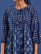 VASVI Women Printed Cotton Fit & Flared Dress
