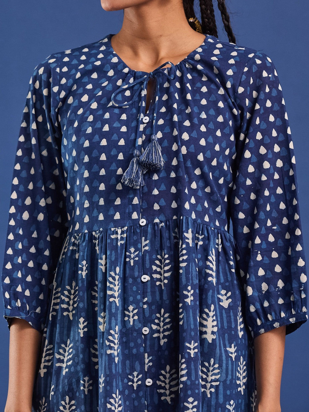 VASVI Women Printed Cotton Fit & Flared Dress