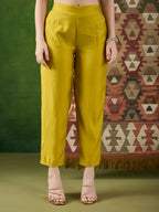 VASVI Women Ethnic Motifs Embroidered Thread Work Chanderi Silk Kurta with Trousers & With Dupatta