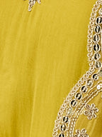 VASVI Women Ethnic Motifs Embroidered Thread Work Chanderi Silk Kurta with Trousers & With Dupatta