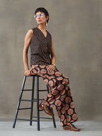 VASVI Women Cotton Printed Co-ords Set, Black
