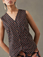 VASVI Women Cotton Printed Co-ords Set, Black
