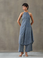 VASVI Women Cotton Abstract Printed Co-ords Set, Indigo