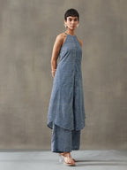 VASVI Women Cotton Abstract Printed Co-ords Set, Indigo