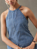 VASVI Women Cotton Abstract Printed Co-ords Set, Indigo