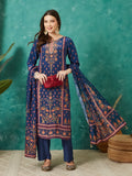 VASVI Women Crepe Printed Adda Work Kurta Set with Dupatta, Blue