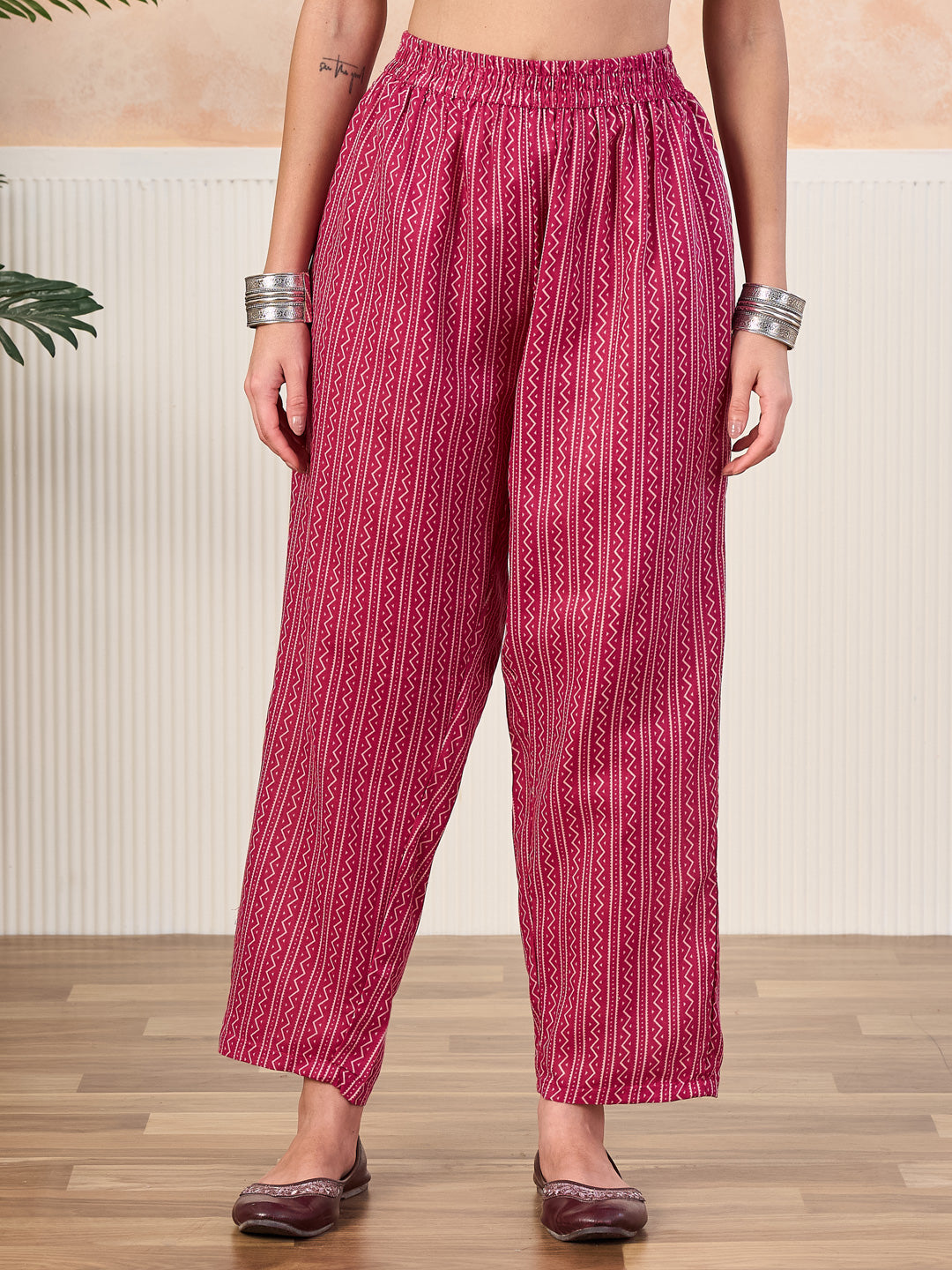 VASVI Cotton Floral Printed Straight Kurta Pant with Dupatta, Pink