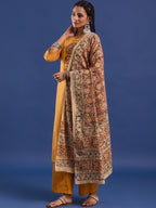 VASVI Hand Block Printed Cotton Straight Kurta & Trousers With Dupatta