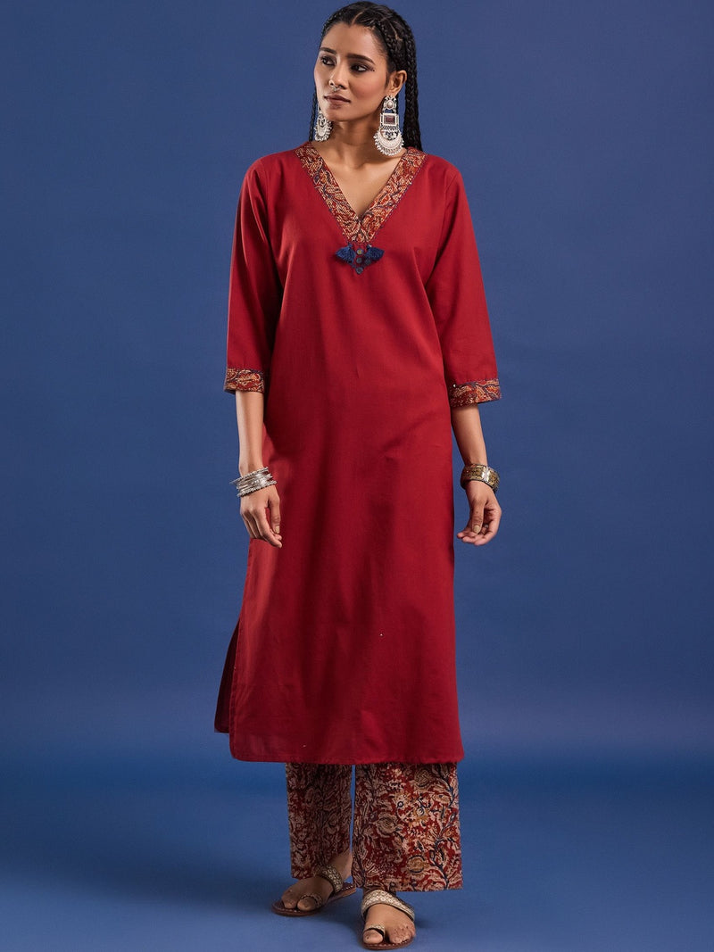 VASVI Cotton Straight Kurta & Trousers