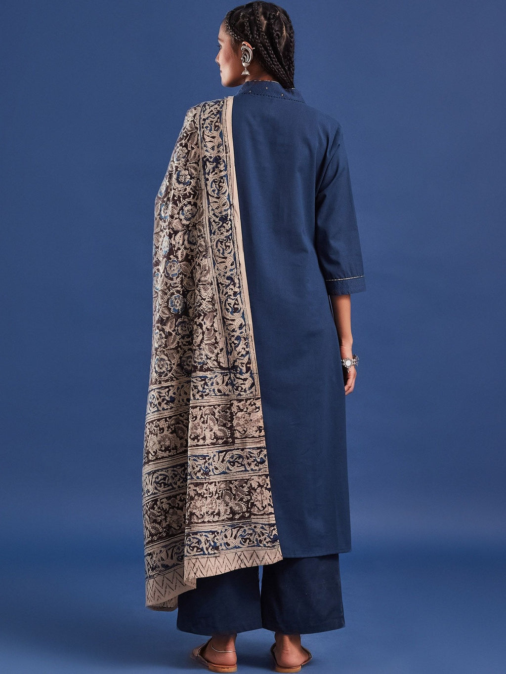 VASVI Women Pure Cotton Straight Kurta Trousers With Dupatta