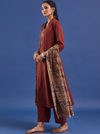 VASVI Cotton Straight Kurta & Trousers With Dupatta