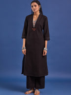 VASVI Women Pure Cotton Straight Kurta Trousers With Dupatta