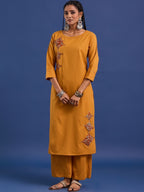 VASVI Women Hand Block Printed Pure Cotton Straight Kurta Trousers With Dupatta