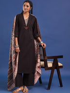 VASVI Women Pure Cotton Straight Kurta Trousers With Dupatta