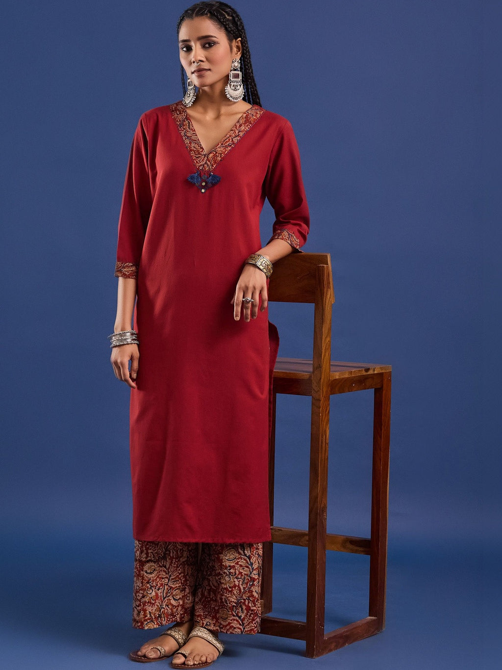 VASVI Cotton Straight Kurta & Trousers