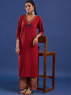 VASVI Cotton Straight Kurta & Trousers