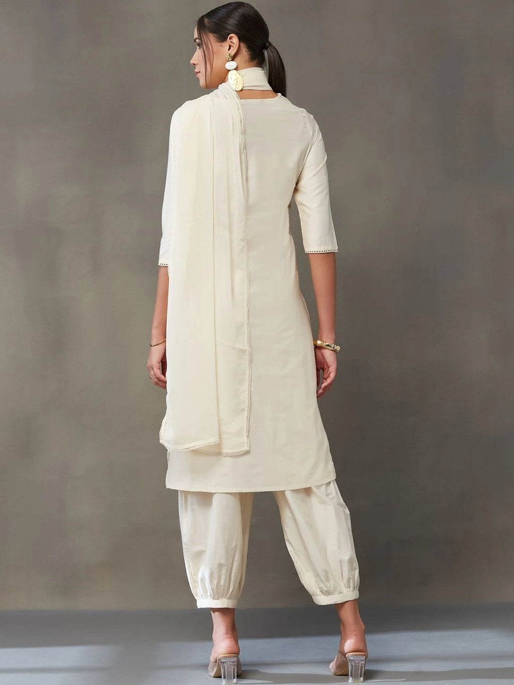 VASVI Women Ethnic Motifs Embroidered Regular Sequinned Kurta with Patiala & With Dupatta