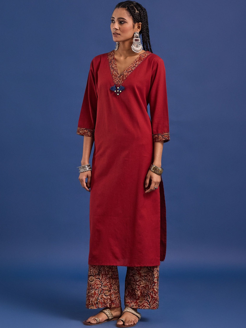 VASVI Cotton Straight Kurta & Trousers