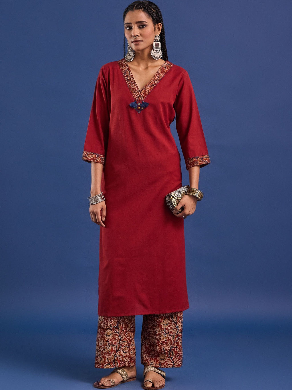 VASVI Cotton Straight Kurta & Trousers
