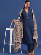 VASVI Women Pure Cotton Straight Kurta Trousers With Dupatta