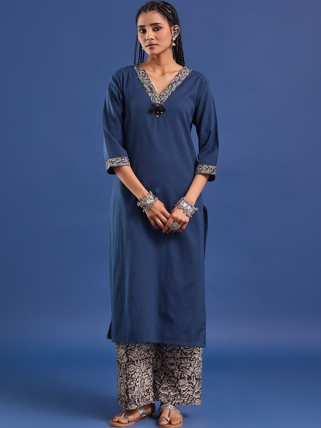 VASVI Cotton Straight Kurta & Trousers