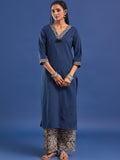 VASVI Women Pure Cotton Straight Kurta With Trousers